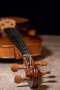 Vintage violine on concrete background Royalty Free Stock Photo