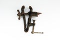Vintage vise on a white background Royalty Free Stock Photo