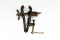 Vintage vise on a white background Royalty Free Stock Photo