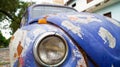 A vintage volkswagen beetle on the Circuito de Oro in Paraguay. Royalty Free Stock Photo