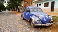 A vintage volkswagen beetle on the Circuito de Oro in Paraguay.
