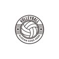 Vintage volley club, tournament, volleyball logo icon vector