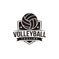Vintage volley club, tournament, volleyball logo icon vector