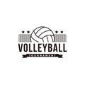 Vintage volley club, tournament, volleyball logo icon vector