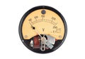 Vintage voltmeter on white Royalty Free Stock Photo