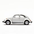 Vintage White Volkswagen Beetle: A Retro Hyper-realistic Still Life Royalty Free Stock Photo