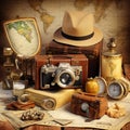 Vintage Voyage: Travel Back in Time for a Classic Photo Royalty Free Stock Photo