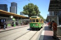 Vintage W class tram in City Circle service in Melbourne, Australia Royalty Free Stock Photo