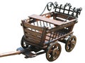 Vintage wagon wooden cart isolated on white Royalty Free Stock Photo