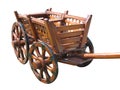 Vintage wagon wooden cart isolated on white Royalty Free Stock Photo