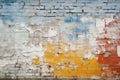 Vintage wall with damaged plaster, old color paint texture background Royalty Free Stock Photo