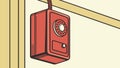 Vintage Wall-Mounted Intercom or Speaker Box, vector design Generative AI Royalty Free Stock Photo
