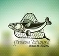 Vintage Walleye Fishing Emblems and Labels. Royalty Free Stock Photo