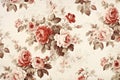 Vintage wallpaper art blossom design decorative pink seamless retro floral pattern flower Royalty Free Stock Photo