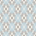 Vintage wallpaper. Modern geometric pattern, inspired by old wallpapers. Nice retro colors - grey beige and calm blue.