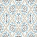 Vintage wallpaper. Modern geometric pattern, inspired by old wallpapers. Nice retro colors - grey beige and calm blue. Royalty Free Stock Photo