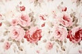 Vintage Wallpaper Pink Design Retro Decorative Floral Blossom Flower Seamless Spring Art Pattern