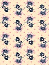 Vintage wallpaper seamless rose flower pattern on circles polka Royalty Free Stock Photo