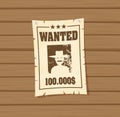 Vintage wanted poster flat vector Royalty Free Stock Photo