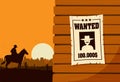 Vintage wanted poster flat vector Royalty Free Stock Photo