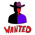 Vintage wanted poster icon, icon cartoon Royalty Free Stock Photo