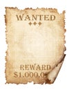 A vintage wanted sign