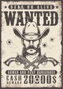 Vintage wanted wild west poster