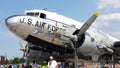 Vintage warplanes on runway at show