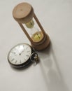 Vintage watch and hourglass