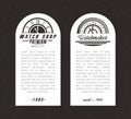 Vintage Watch Shop and Store Banner Design with Clock Dial and Hands in Monochrome Style Vector Template Royalty Free Stock Photo