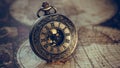 Vintage Watch On World Map Royalty Free Stock Photo