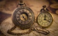 Vintage Watch On World Map Royalty Free Stock Photo