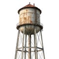 Vintage Water Tower Isolated on White Background Royalty Free Stock Photo