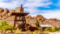 Vintage water tower in the old mining town of El Dorado in Eldorado Canyon in