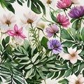 1225 Vintage Watercolor Botanicals: A vintage and botanical-inspired background featuring vintage watercolor illustrations of fl