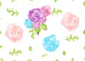 Vintage watercolor flower seamless pattern Royalty Free Stock Photo