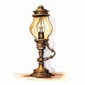 Vintage Watercolor Lamp Illustration With Detailed Character Design Royalty Free Stock Photo
