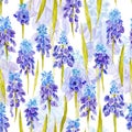 Vintage Watercolor Pattern with Purple Provence