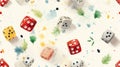 Vintage Watercolor Style Seamless Pattern with Casino Elements AI Generated Royalty Free Stock Photo