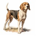 Vintage Watercolored Full Body Single Beagle Figur