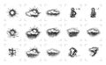 Vintage weather icons Royalty Free Stock Photo