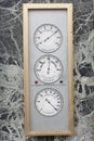 Vintage weather station Barometer, Hygrometer and Thermometer Royalty Free Stock Photo