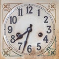 Vintage weathered art deco clock face Royalty Free Stock Photo