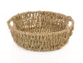 vintage weave wicker basket isolated on white background. Royalty Free Stock Photo