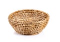 Vintage weave wicker basket isolated on white background Royalty Free Stock Photo