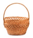 vintage weave wicker basket isolated on white background Royalty Free Stock Photo