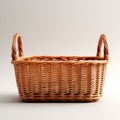 Vintage weave wicker basket isolated on white background Royalty Free Stock Photo