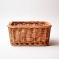 Vintage weave wicker basket isolated on white background Royalty Free Stock Photo