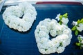 Vintage Wedding Car Decorated with Flowers Royalty Free Stock Photo