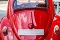 Vintage wedding car with just married sign and cans attached Royalty Free Stock Photo